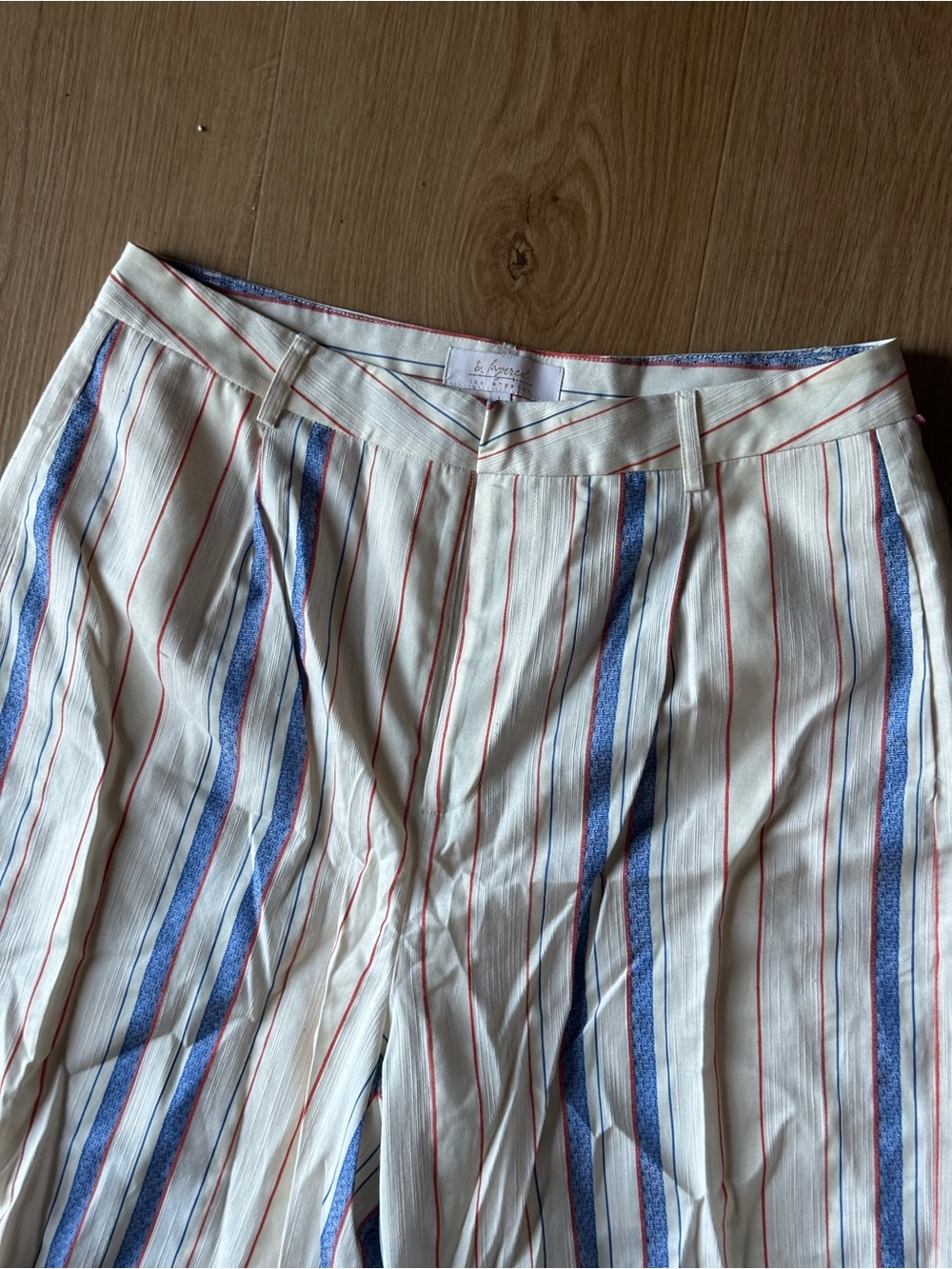 Blue Red striped trousers